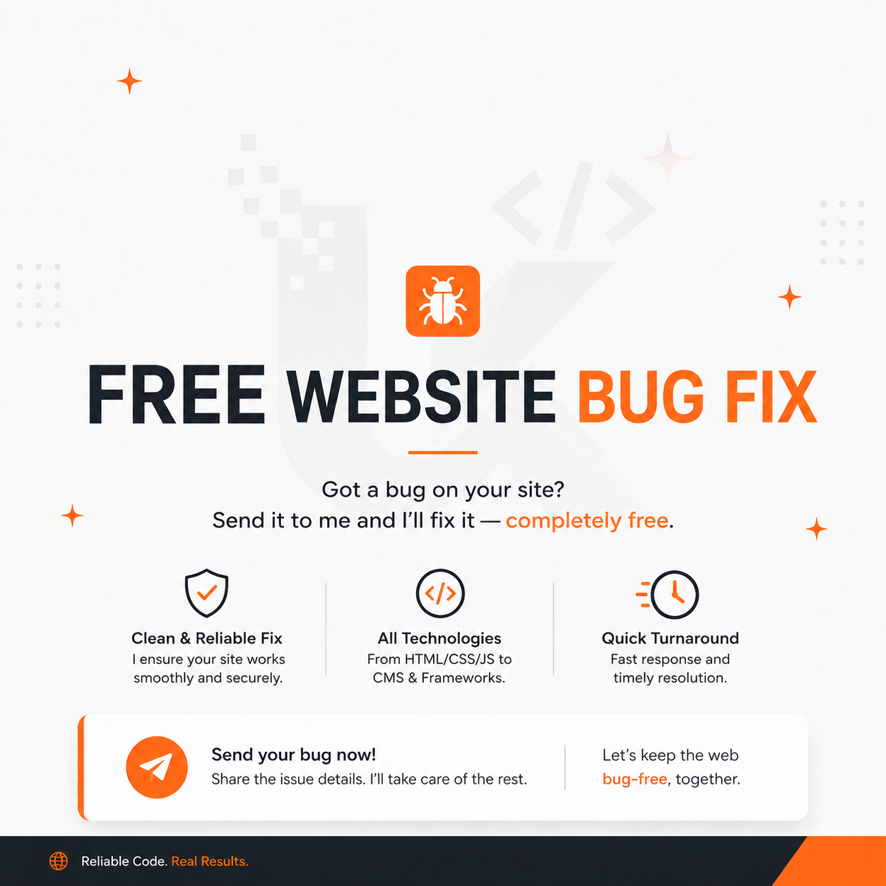 Free website bug fix | Available here